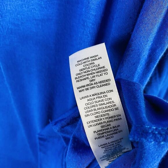 Chico's Size Medium 8 1 Lacing Detail Top Blue Long Sleeve - Picture 5 of 5